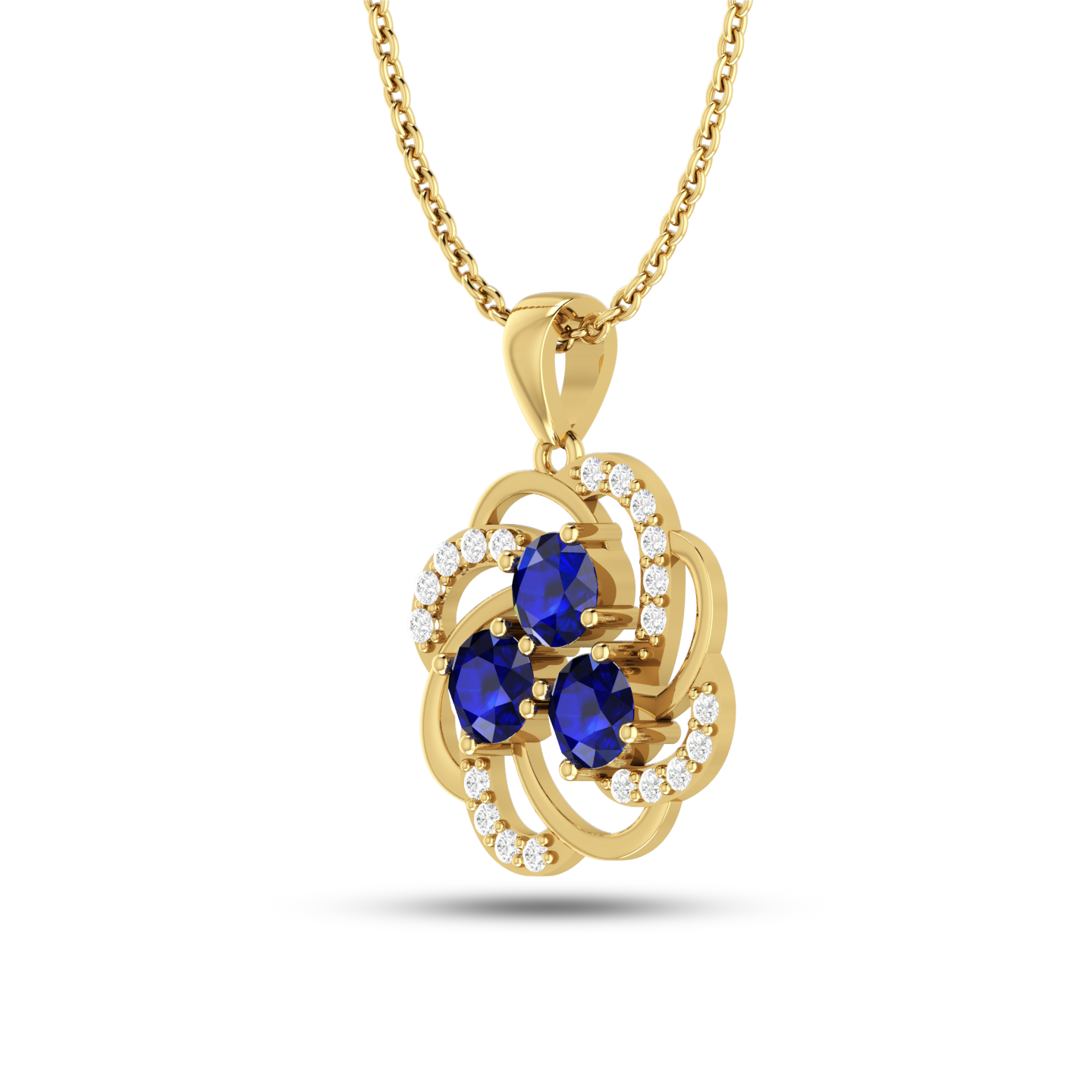 Blue Sparkling Galaxy Gold Plated Necklace - View 4