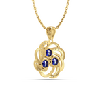 Blue Sparkling Galaxy Gold Plated Necklace - View 5