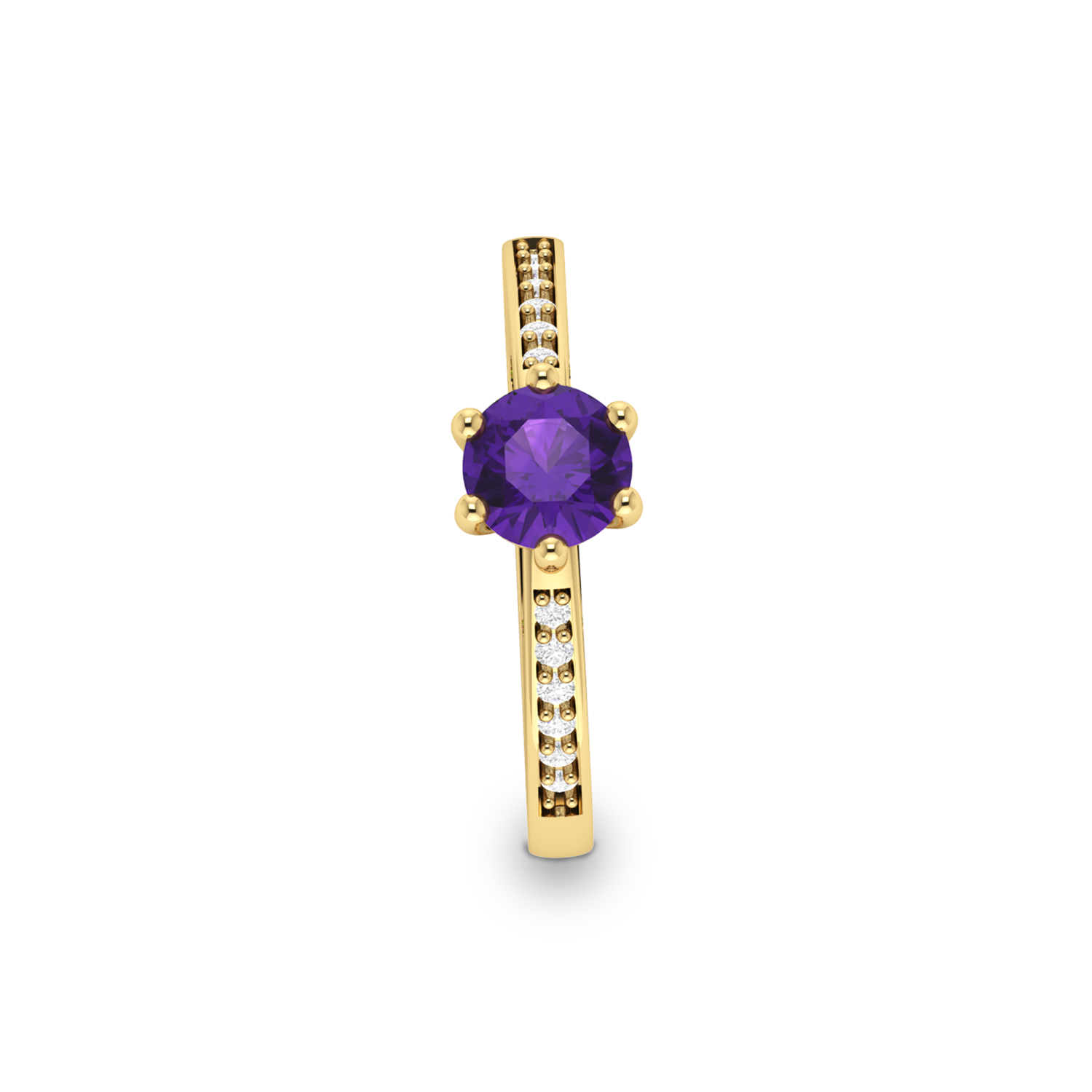Blue Round Blue Sapphire September Enhanced Gold Plated Ring