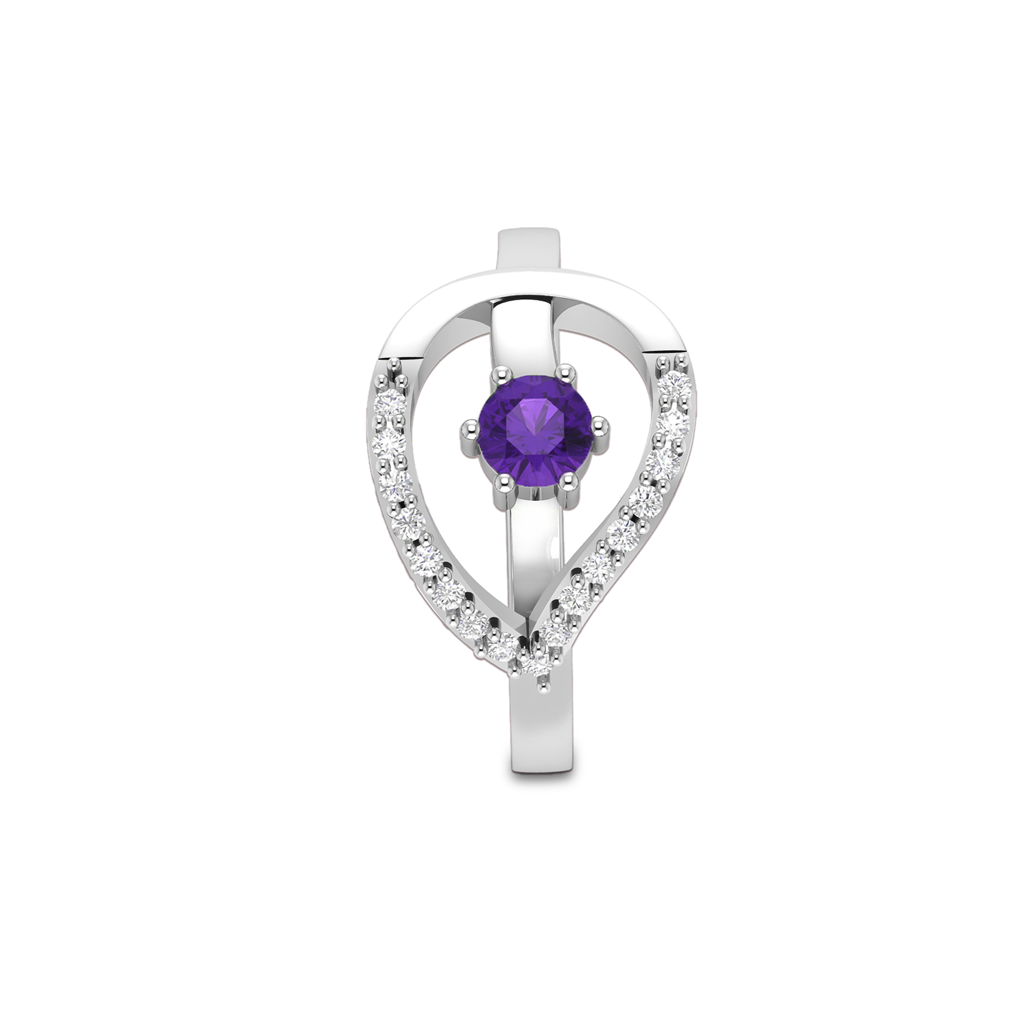 Carved Diamond 925 Silver Ring in Blue Sapphire