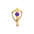 Carved Diamond Gold Plated Ring in Blue Sapphire