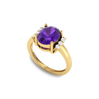 Sparkling Oval Blue Sapphire Diamond Gold Plated Ring