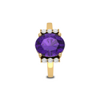 Sparkling Oval Blue Sapphire Diamond Gold Plated Ring