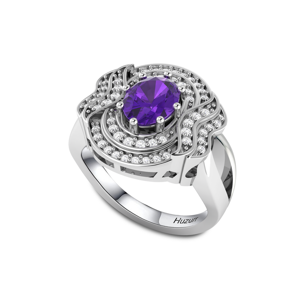 Queen Era Diamond Blue Sapphire 925 Silver Ring For Women's