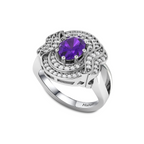 Queen Era Diamond Blue Sapphire 925 Silver Ring For Women's