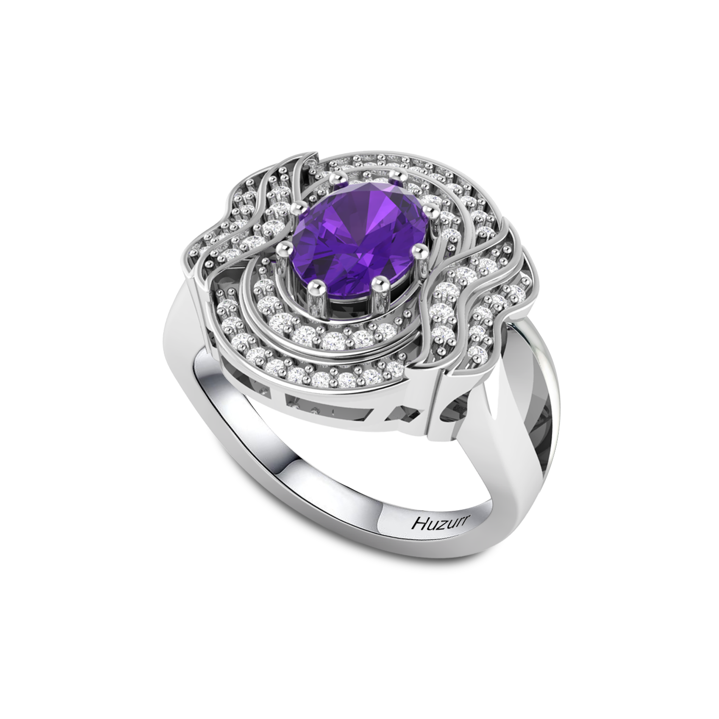 Queen Era Diamond Blue Sapphire 925 Silver Ring For Women's