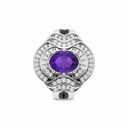 Queen Era Diamond Blue Sapphire 925 Silver Ring For Women's