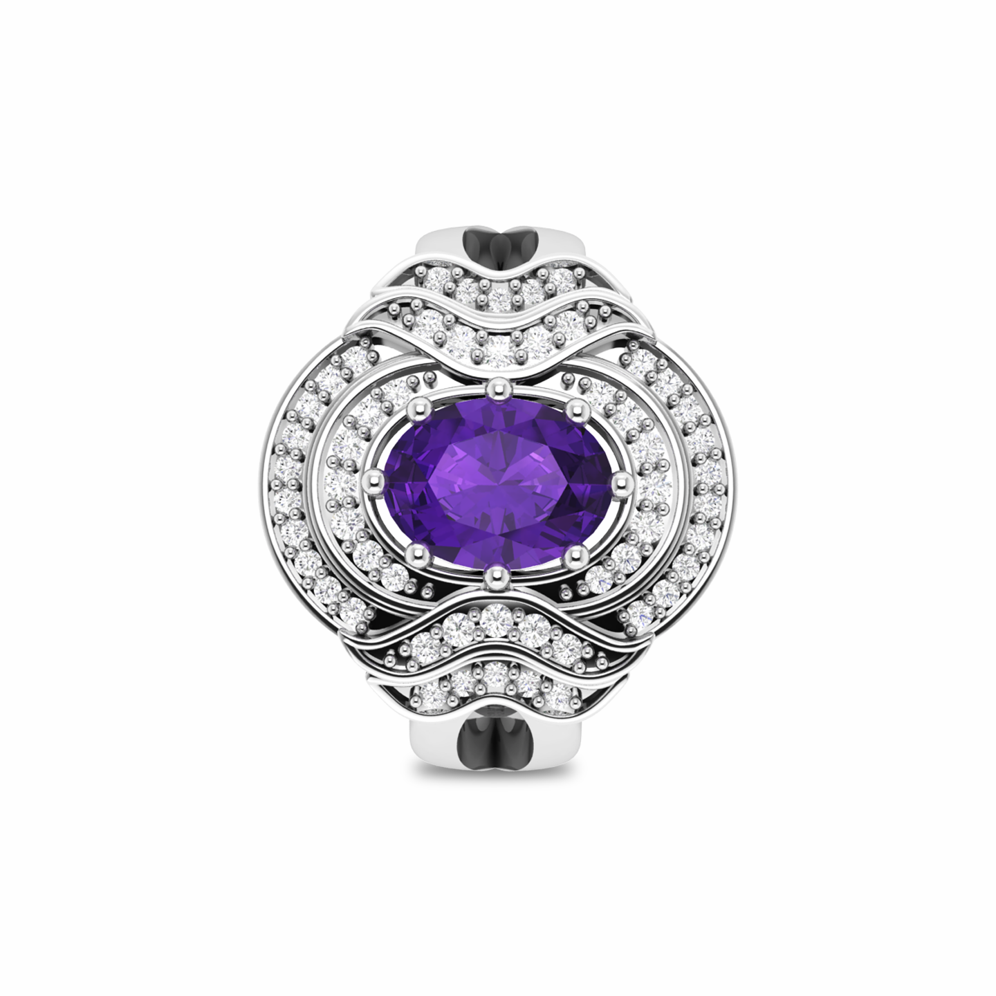 Queen Era Diamond Blue Sapphire 925 Silver Ring For Women's