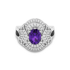 Queen Era Diamond Blue Sapphire 925 Silver Ring For Women's