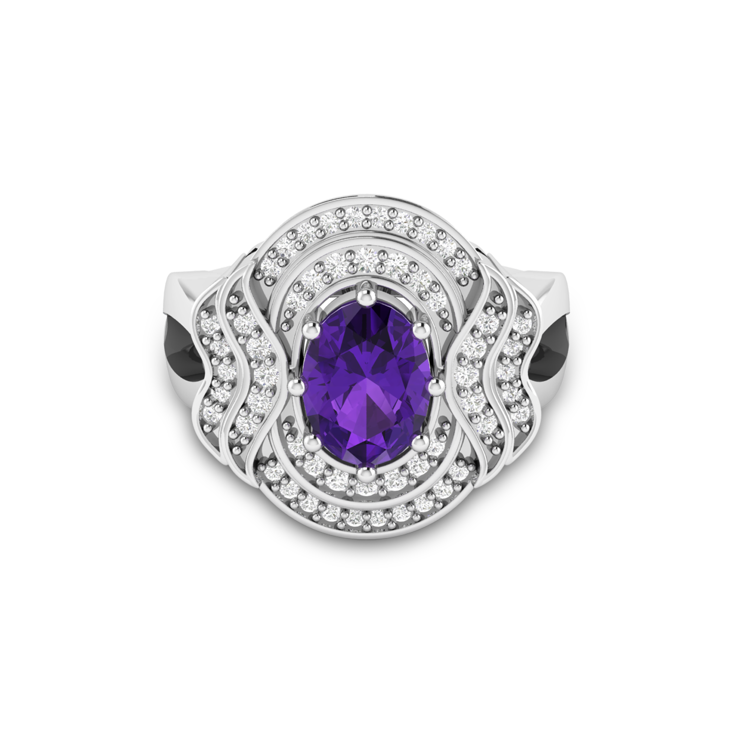 Queen Era Diamond Blue Sapphire 925 Silver Ring For Women's