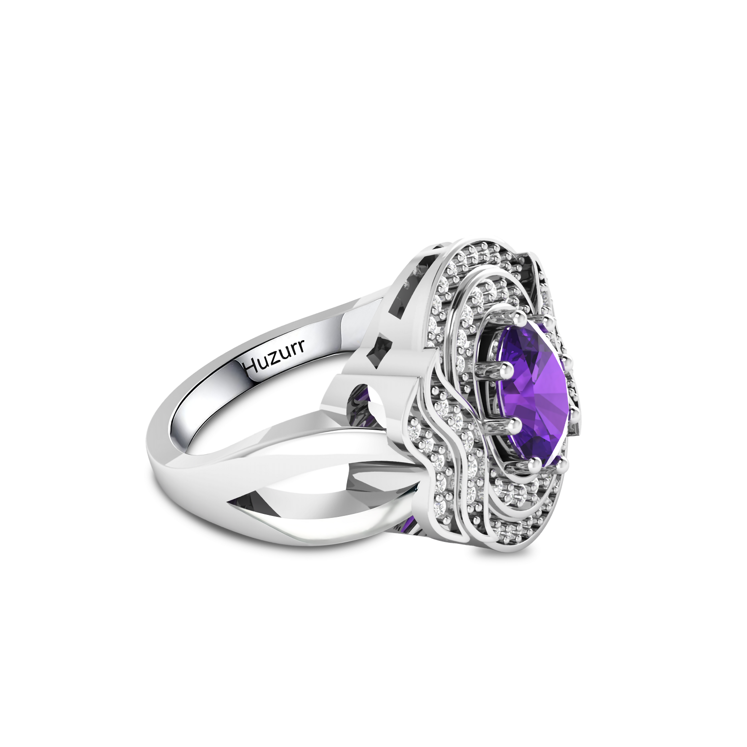 Queen Era Diamond Blue Sapphire 925 Silver Ring For Women's