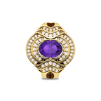 Queen Era Diamond Blue Sapphire Gold Plated Ring For Women's