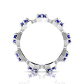 Round Cut Blue Sapphire Band Ring 925 Silver