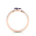 2 Stone Infinity Tanzanite Rose Gold Plated Two Tone Ring