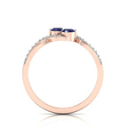 2 Stone Infinity Tanzanite Rose Gold Plated Two Tone Ring