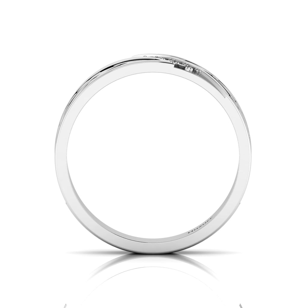 Black Diamond Black Enamel 5 Stone Band Silver Ring