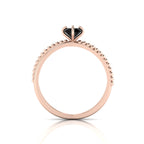 Criss Cross Round Black Diamond Stackable Rose Gold Plated Ring