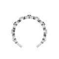 Heart-Style Round Black & White Diamond Silver Adjustable Ring