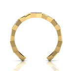 Black Diamond Gold Plated Two Tone Adjustable Band Honeycomb Ring