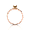 Rose Gold Plated Criss Cross Round Coffee Diamond Stackable Ring