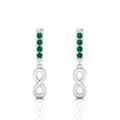 Emerald Infinity Drops Sterling Silver Earrings