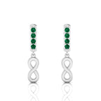 Emerald Infinity Drops Sterling Silver Earrings