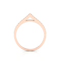 Rose Gold Plated Round Black Diamond Stackable Solitaire V-Shaped Ring