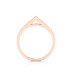 Rose Gold Plated Round Black Diamond Stackable Solitaire V-Shaped Ring