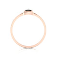 Trillion Curved Black Diamond Rose Gold Plated Ring