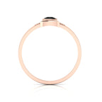 Trillion Curved Black Diamond Rose Gold Plated Ring