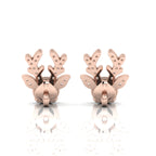 Deer Antlers Rose Gold Plated Opal Stud Earrings