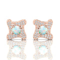 Rose Gold Plated Opal Square Studs Earrings