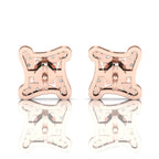 Rose Gold Plated Opal Square Studs Earrings
