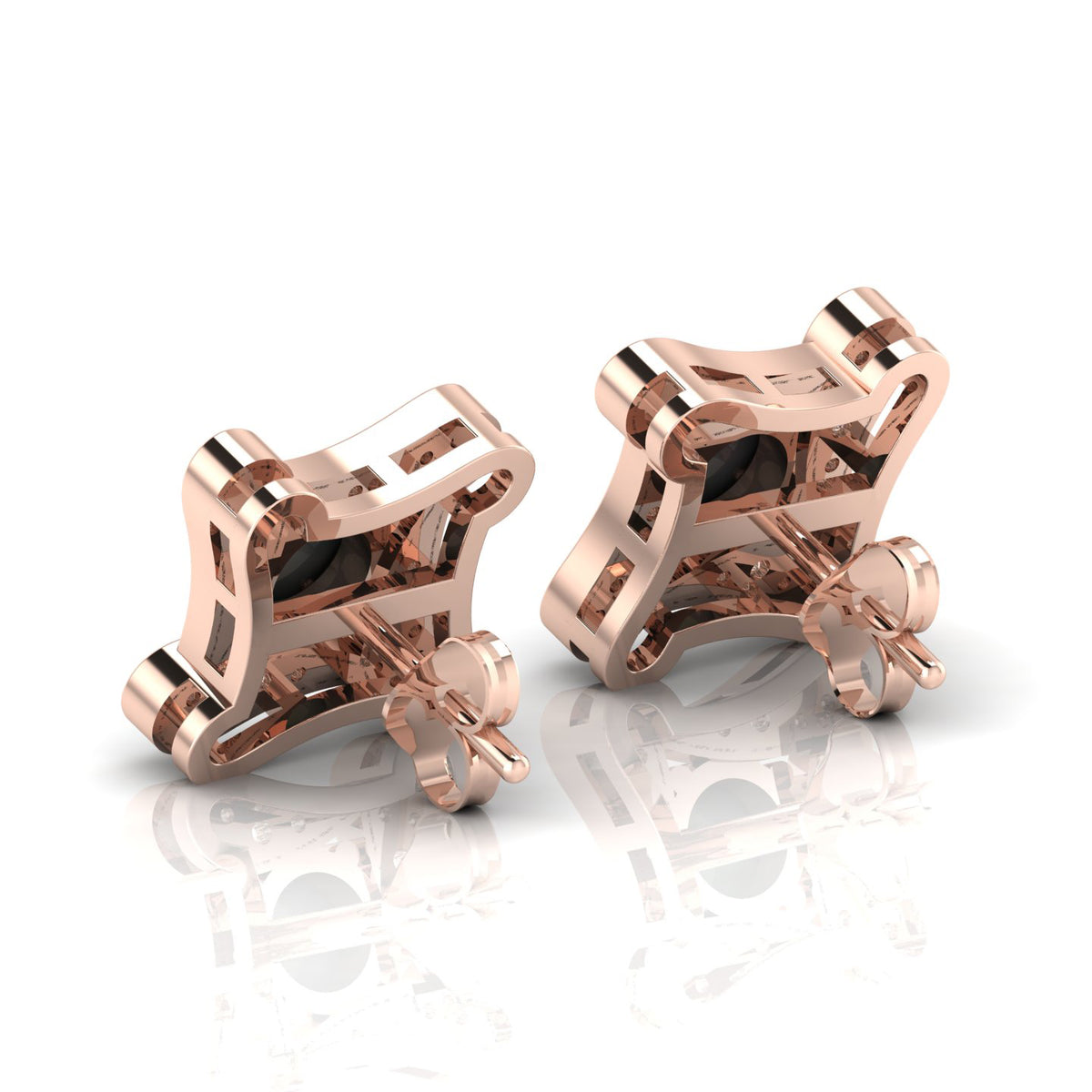 Rose Gold Plated Opal Square Studs Earrings