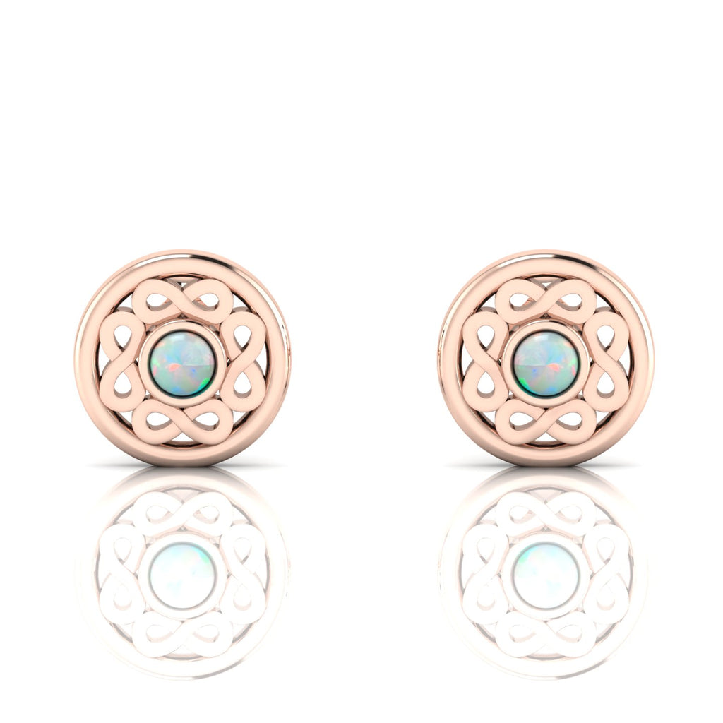 Opal Infinity Rose Gold Plated Studs Earrings