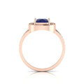 Cushion-Cut Tanzanite Rose Gold Plated Solitaire Ring