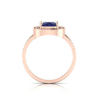 Cushion-Cut Tanzanite Rose Gold Plated Solitaire Ring