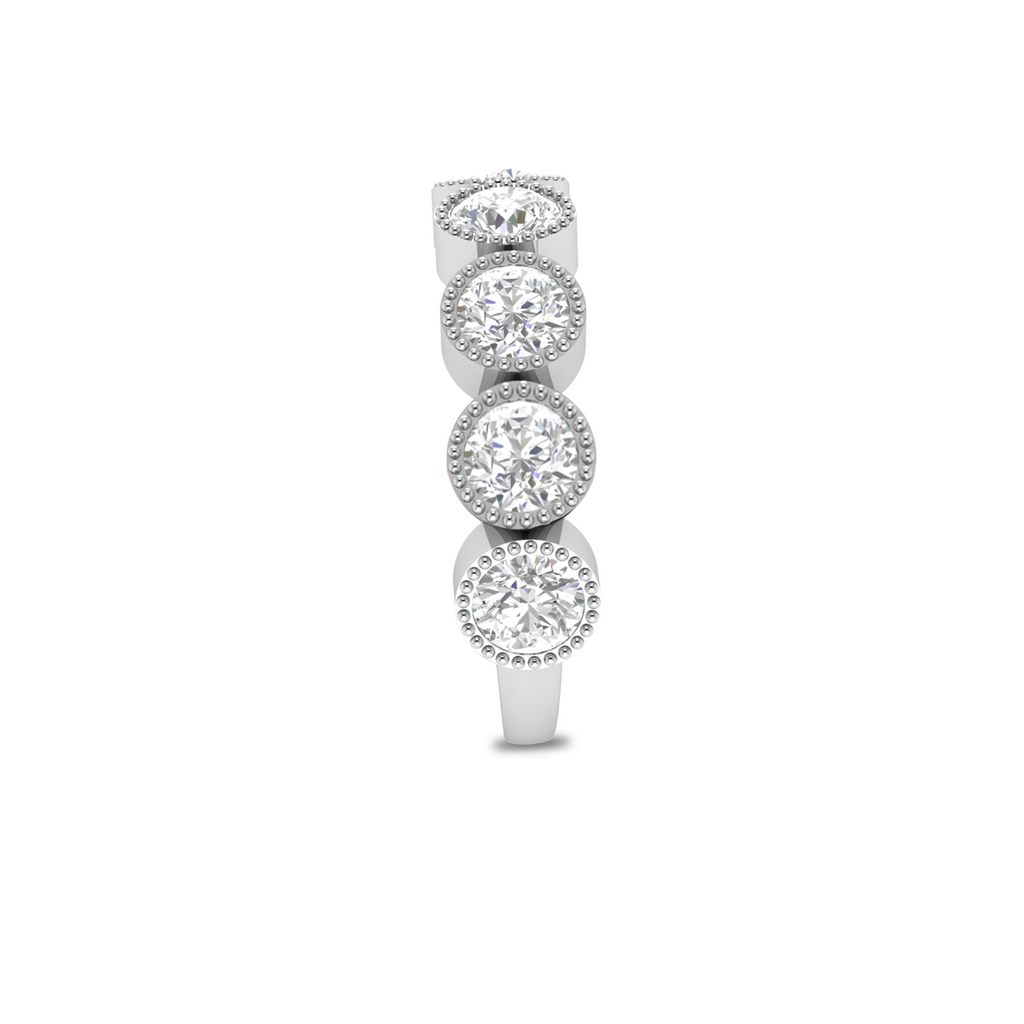 Five Diamond Engagement 925 Silver Band Ring