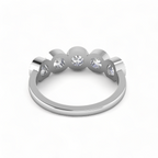 Five Diamond Engagement 925 Silver Band Ring