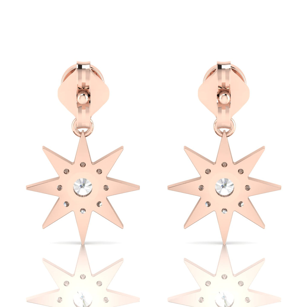 Starburst Round Opal Rose Gold Plated Drop Earrings