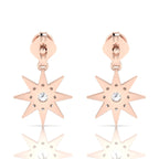 Starburst Round Opal Rose Gold Plated Drop Earrings