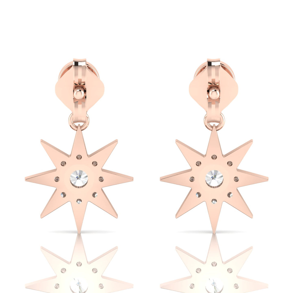 Starburst Round Opal Rose Gold Plated Drop Earrings