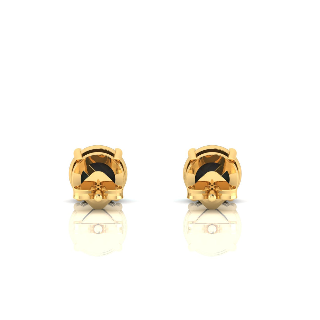 Gold Plated Round Opal Stud Earrings