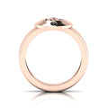 Sun And Moon Band Rose Gold Plated Black Diamond Ring