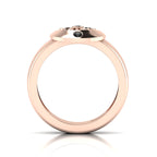 Sun And Moon Band Rose Gold Plated Black Diamond Ring