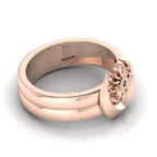 Sun And Moon Band Rose Gold Plated Black Diamond Ring