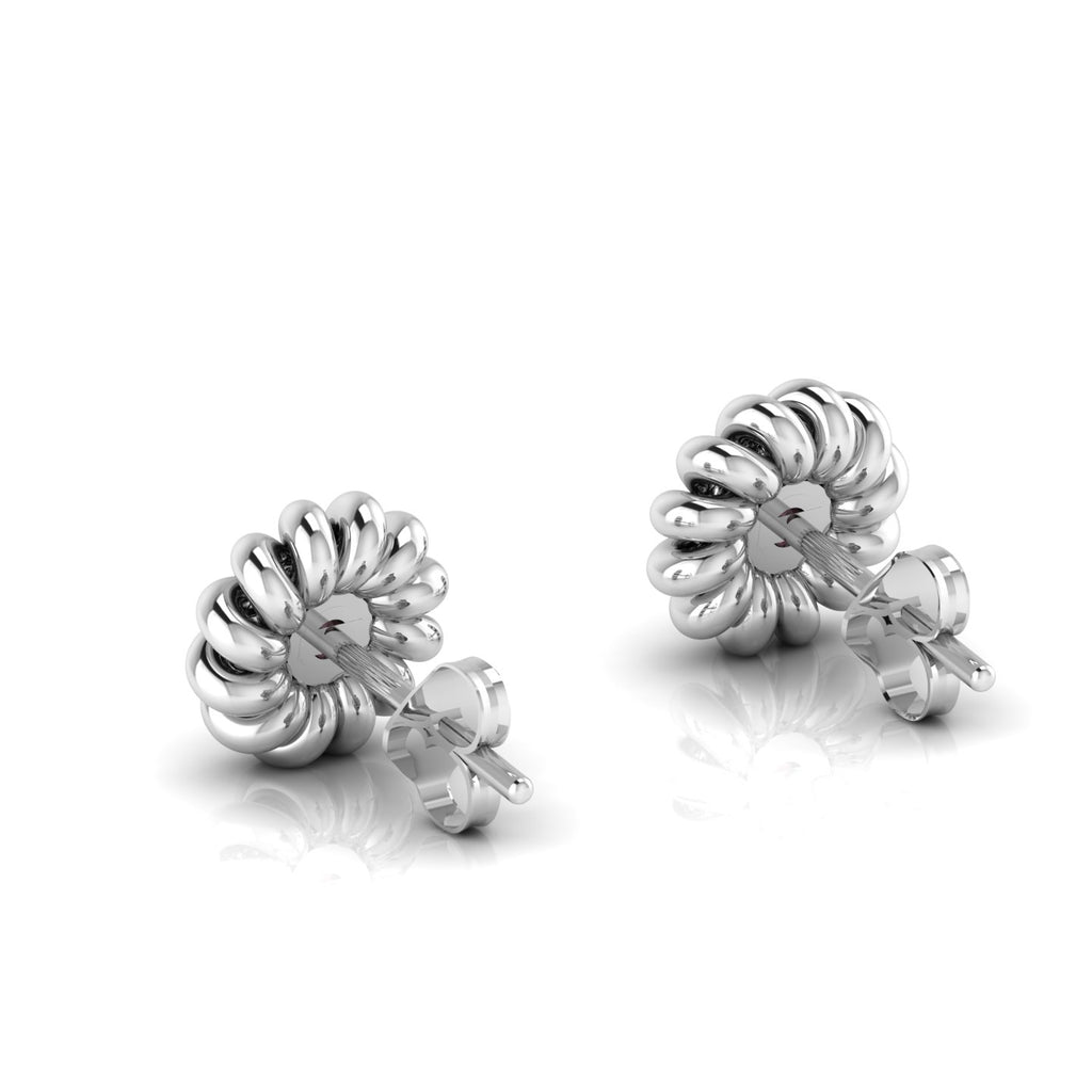 Twisted Studs Round Ruby Sterling Silver Earrings