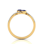 Tanzanite Gold Plated Two Tone 2 Stone Infinity Ring