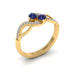 Tanzanite Gold Plated Two Tone 2 Stone Infinity Ring