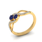 Tanzanite Gold Plated Two Tone 2 Stone Infinity Ring
